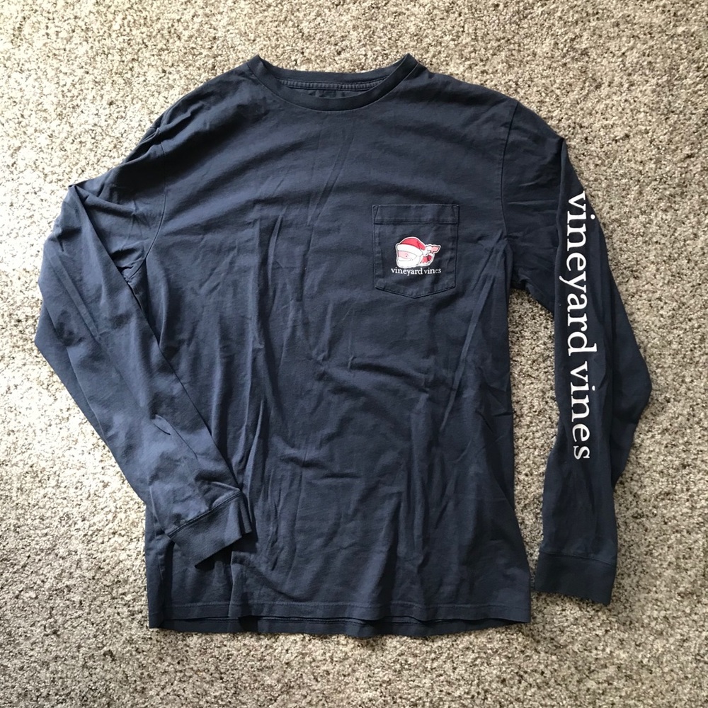 men’s long sleeve christmas vineyard vines tee